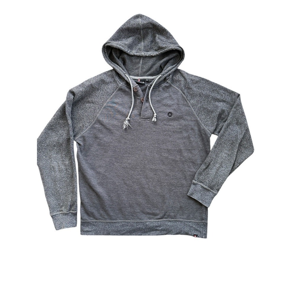 Airwalk Hoodie Mens M Gray Hooded 1/4 Button Drawstring Embroidered‎ Skate Y2K